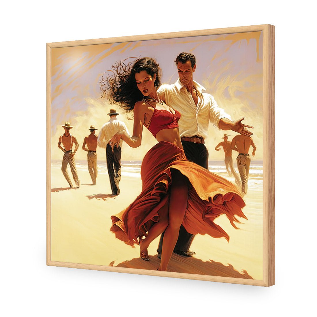 Beach Tango | Classic Acrylic | Flat Frame No Border | Oak
