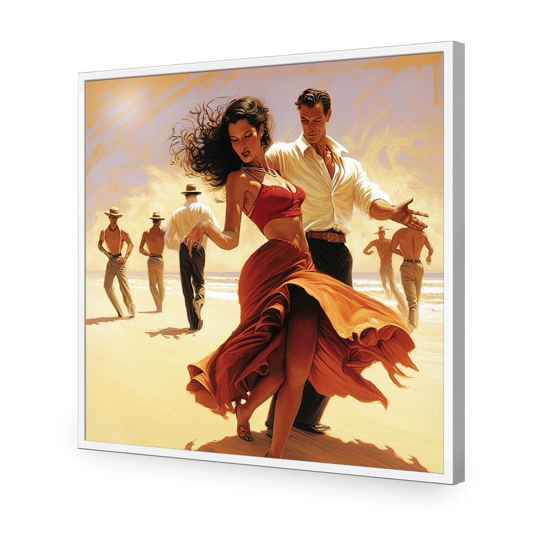 Beach Tango | Classic Acrylic | Flat Frame No Border | White