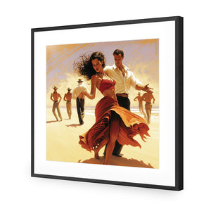 Beach Tango | Classic Acrylic | Flat Frame With Border | Black