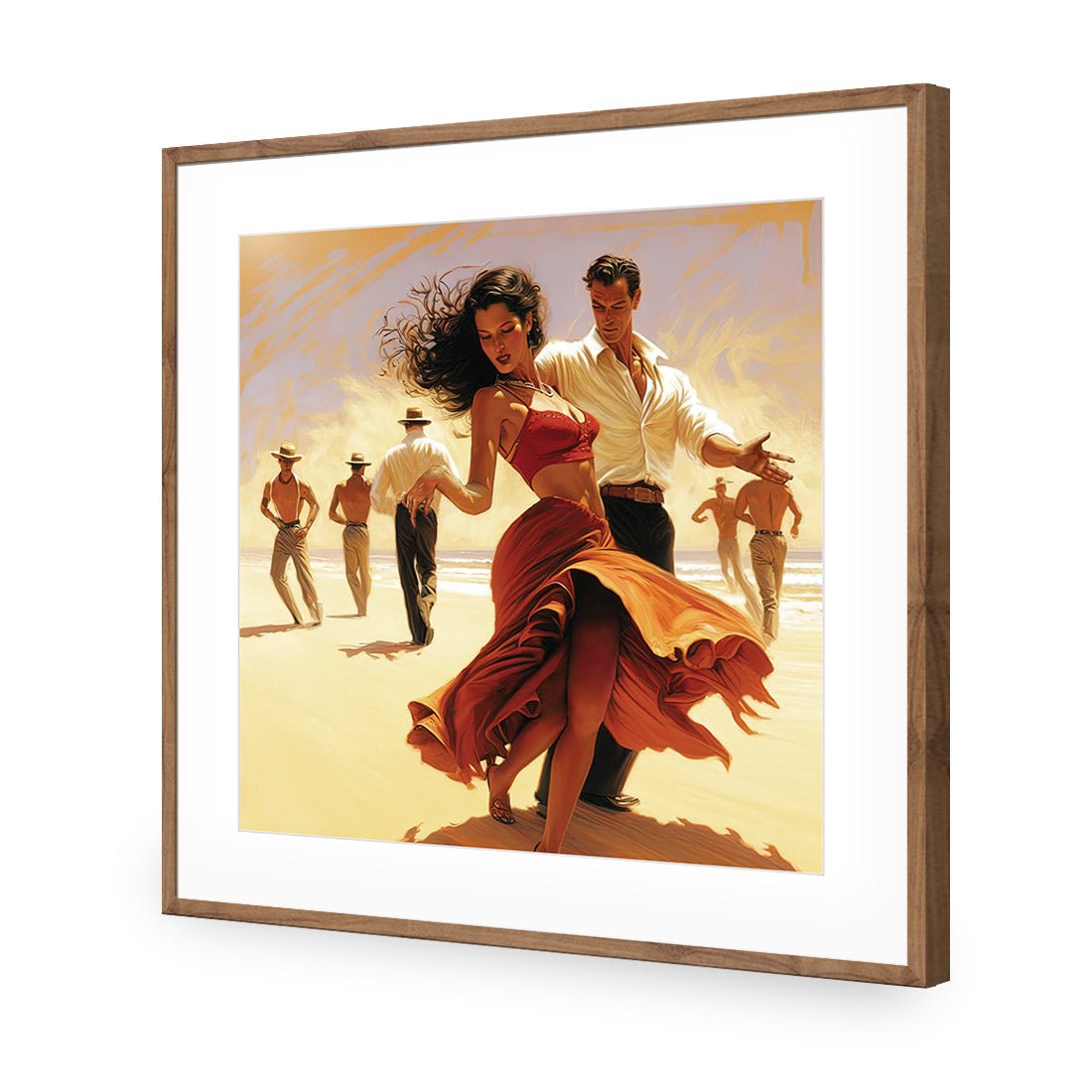Beach Tango | Classic Acrylic | Flat Frame With Border | Natural