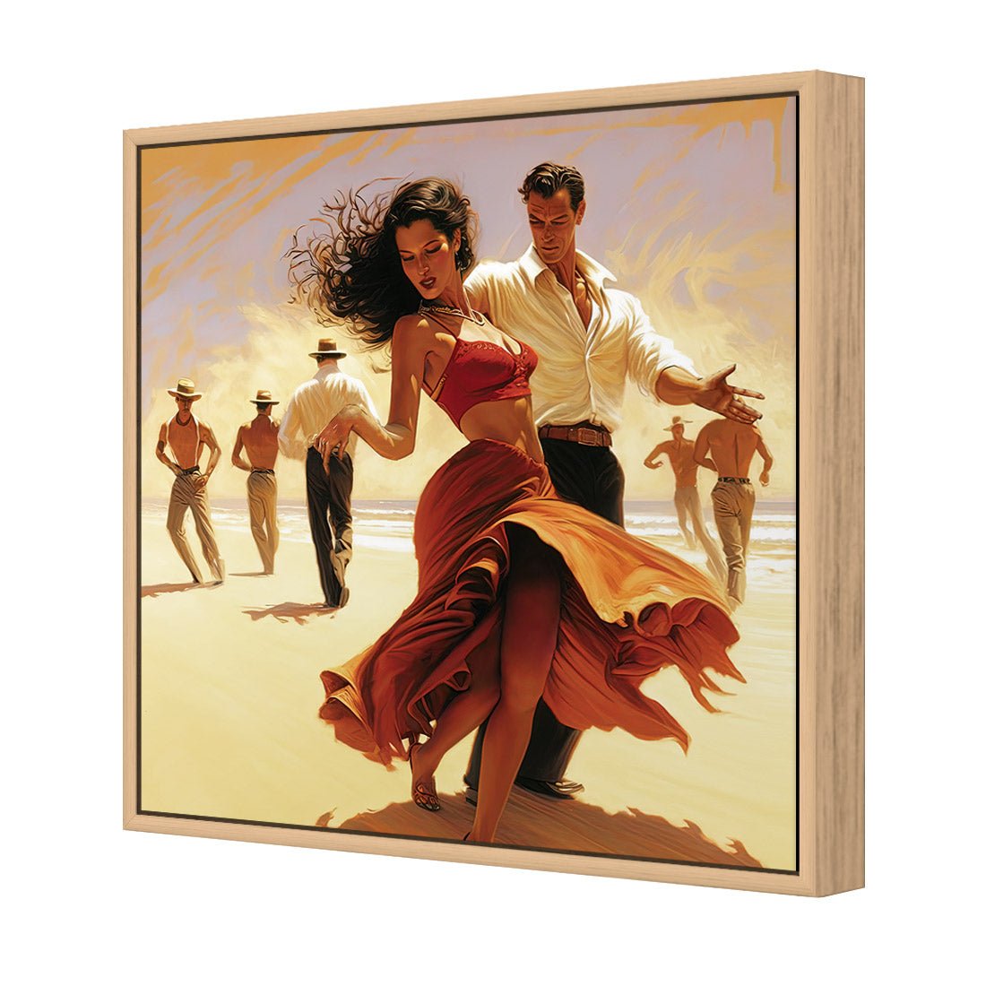 Beach Tango | Classic Canvas | Floating Frame | Oak