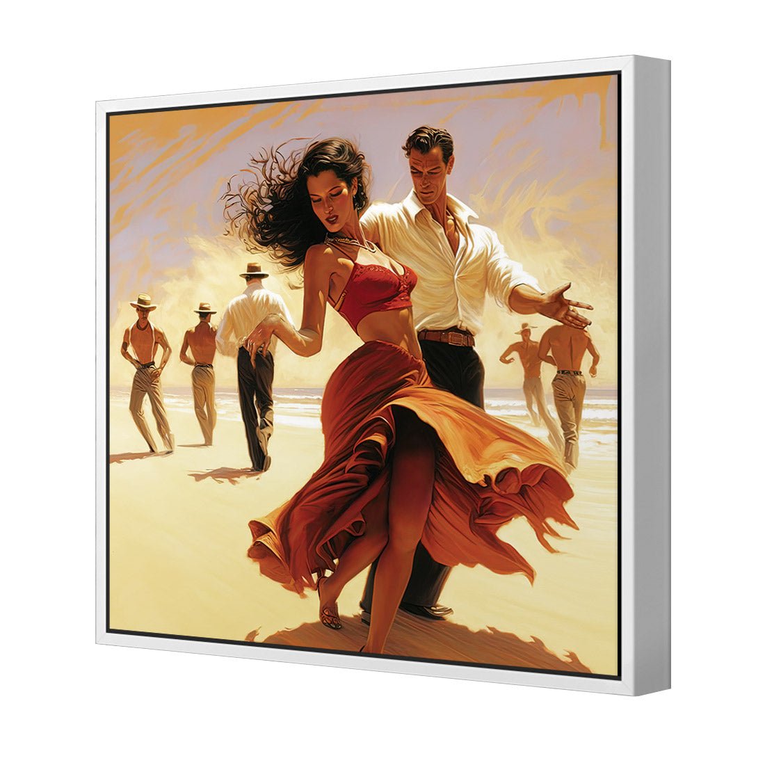 Beach Tango | Classic Canvas | Floating Frame | White