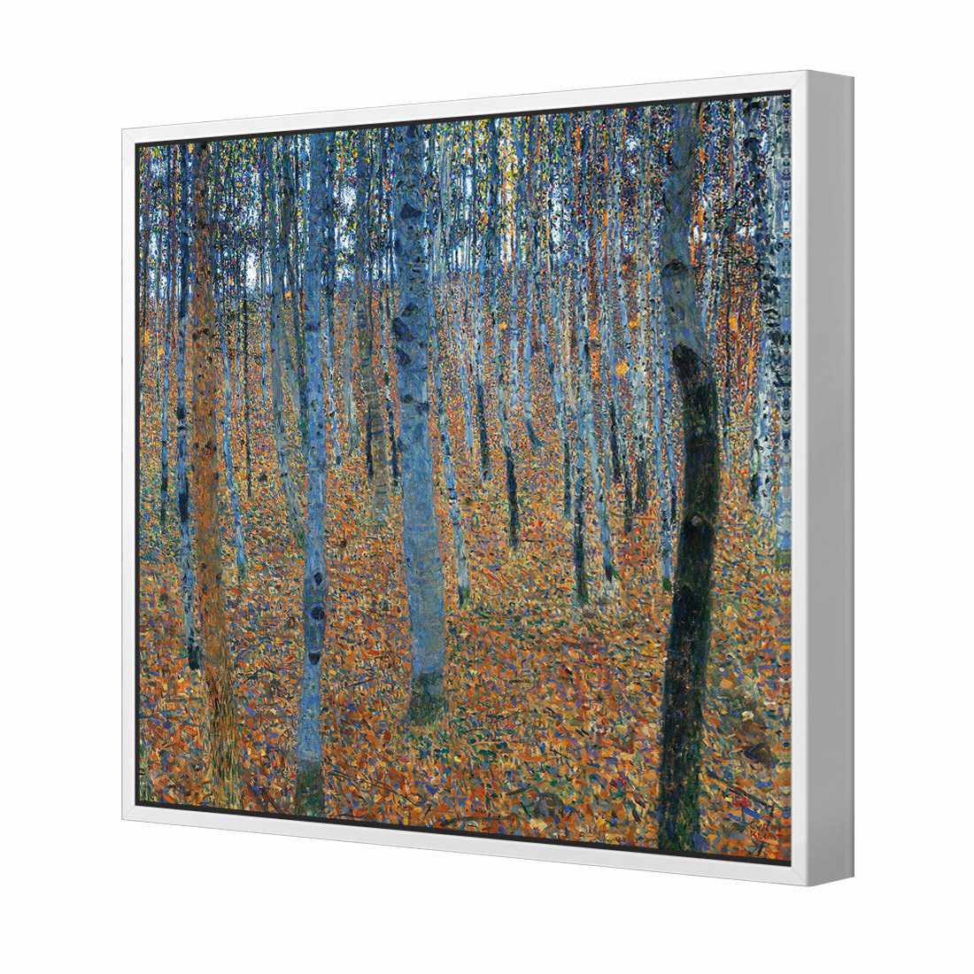Beech Grove by Gustav Klimt | Classic Canvas | Floating Frame | White