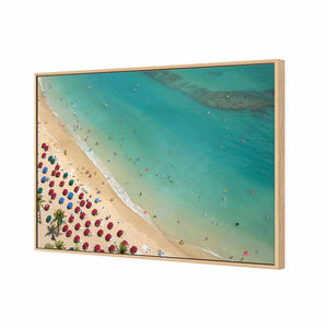 Birds Eye Beach | Standard Canvas | Floating Frame | Oak