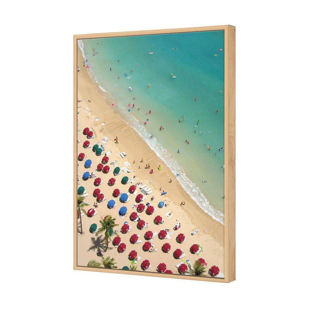 Birds Eye Beach, Portrait | Standard Canvas | Floating Frame | Oak
