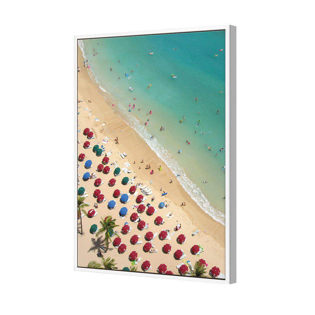 Birds Eye Beach, Portrait | Standard Canvas | Floating Frame | White