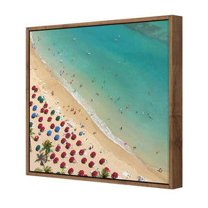 Birds Eye Beach, Square | Classic Canvas | Floating Frame | Natural
