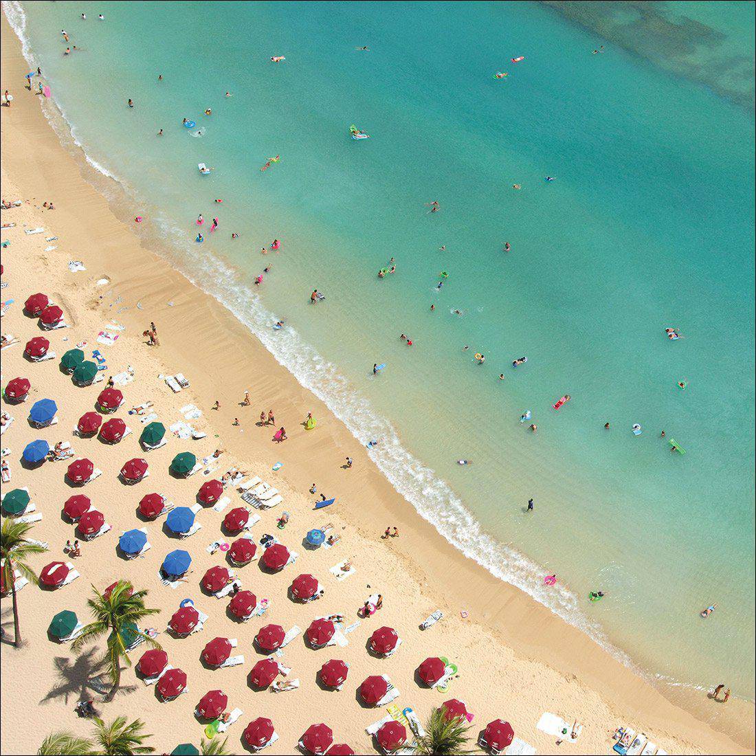 Birds Eye Beach, Square Canvas Art - Wall Art Designs - 2479_AS_Q WAD_CP - MPY - 260 - M - S - S_30x30_NONE