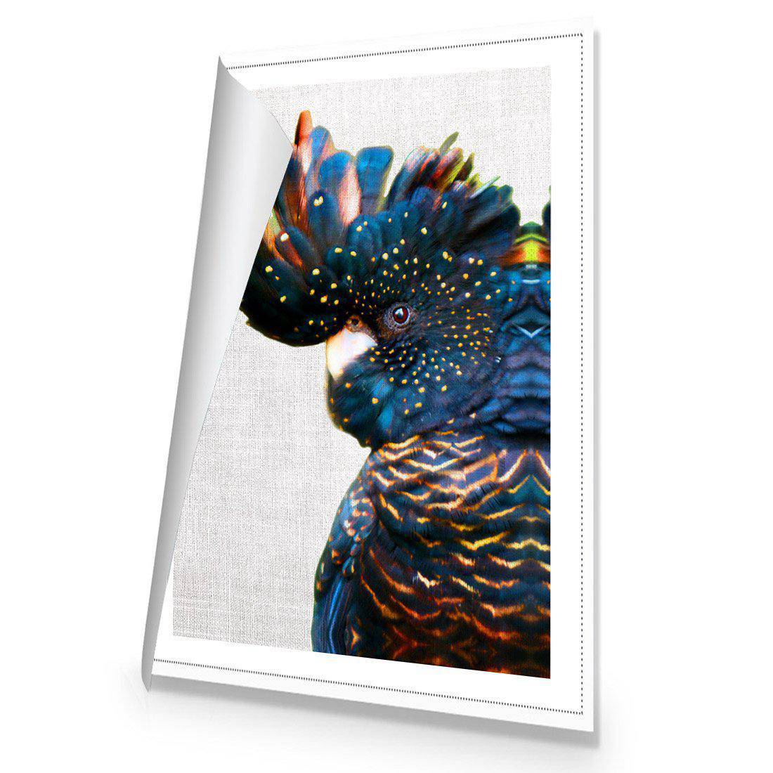 Black Cockatoo Side, Linen | Classic Canvas | No Frame | Rolled Canvas