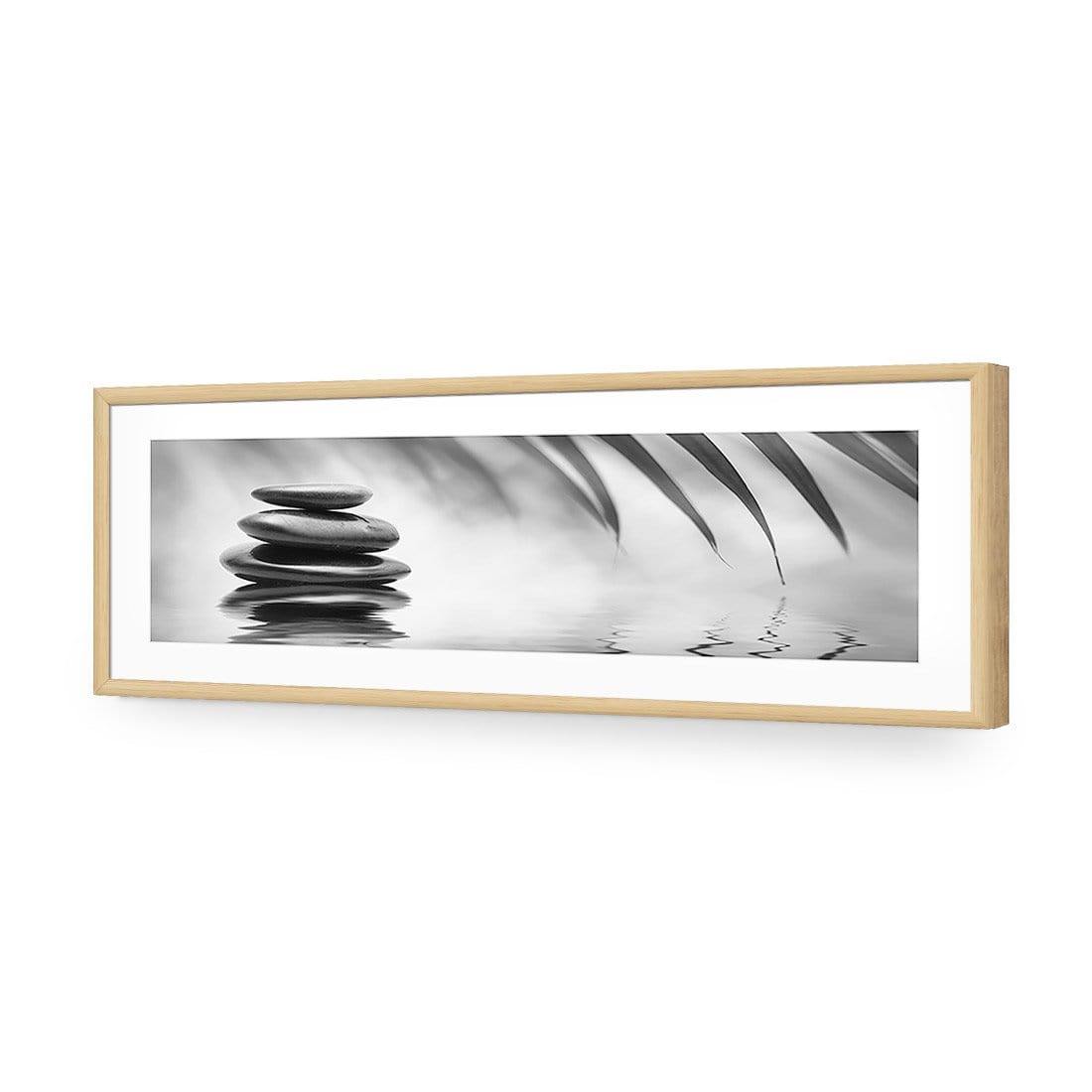 Black Stone Reflection, Black and White (Long) - Wall Art Designs - 1163_BL_H WAD_AP - 030 - MAT_90x30_S - 2538 - OAK