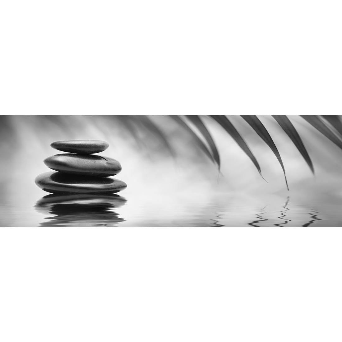 Black Stone Reflection, Black and White (Long) - Wall Art Designs - 1163_BL_H WAD_CP - MPY - 260 - M - S - S_60x20_NONE