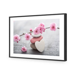 Blossom Stones | Standard Acrylic | Flat Frame With Border | Black