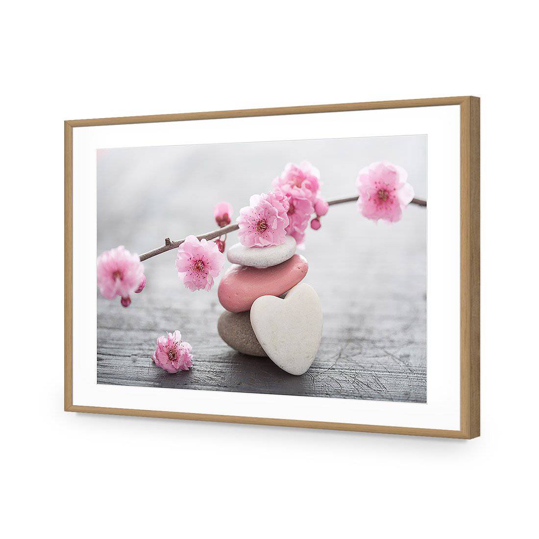 Blossom Stones | Standard Acrylic | Flat Frame With Border | Oak