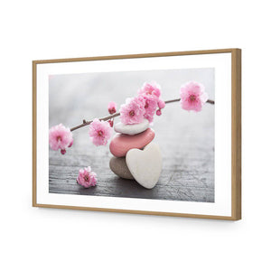 Blossom Stones | Standard Acrylic | Flat Frame With Border | Oak