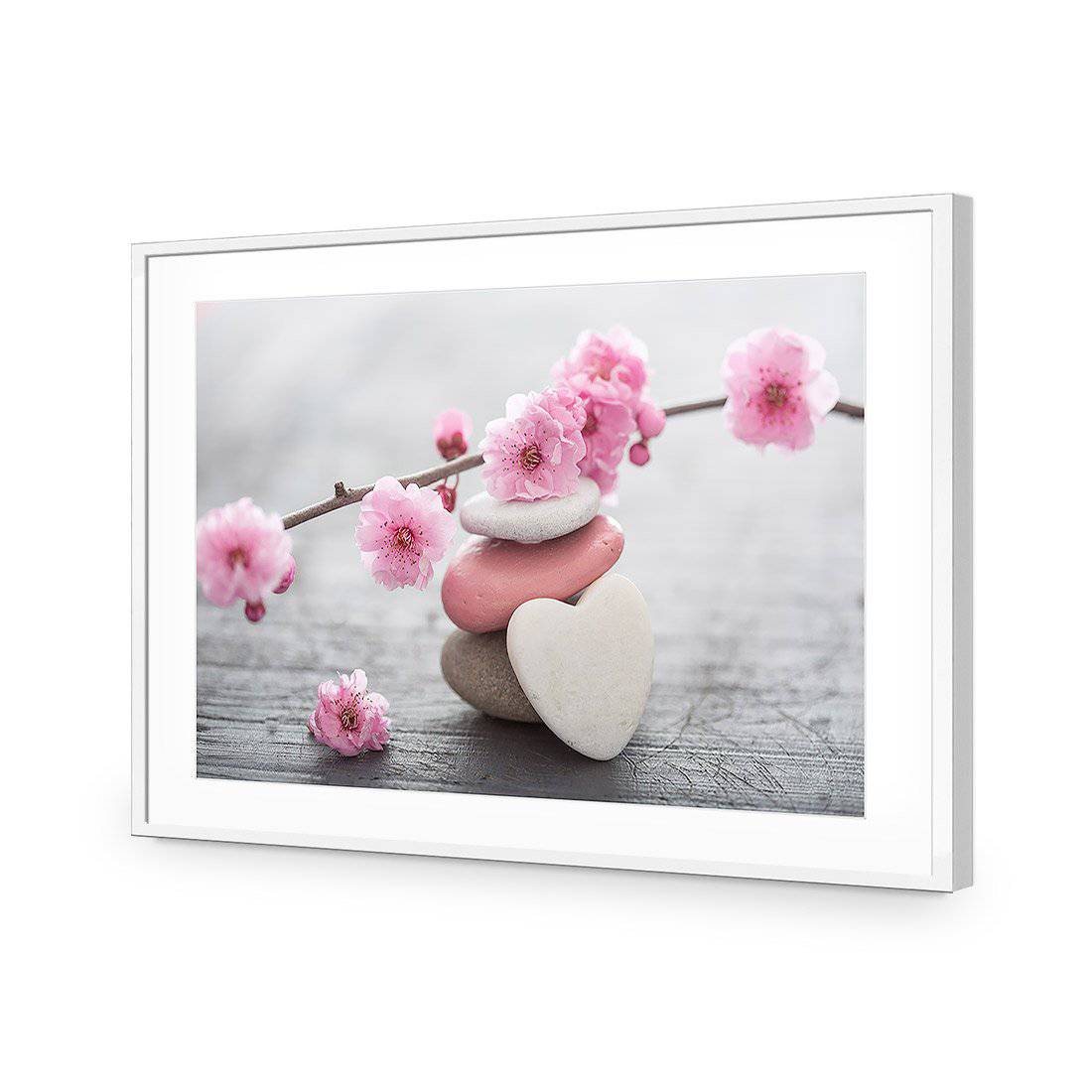 Blossom Stones | Standard Acrylic | Flat Frame With Border | White