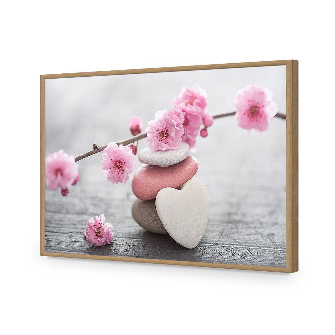 Blossom Stones | Standard Acrylic | Flat Frame No Border | Oak