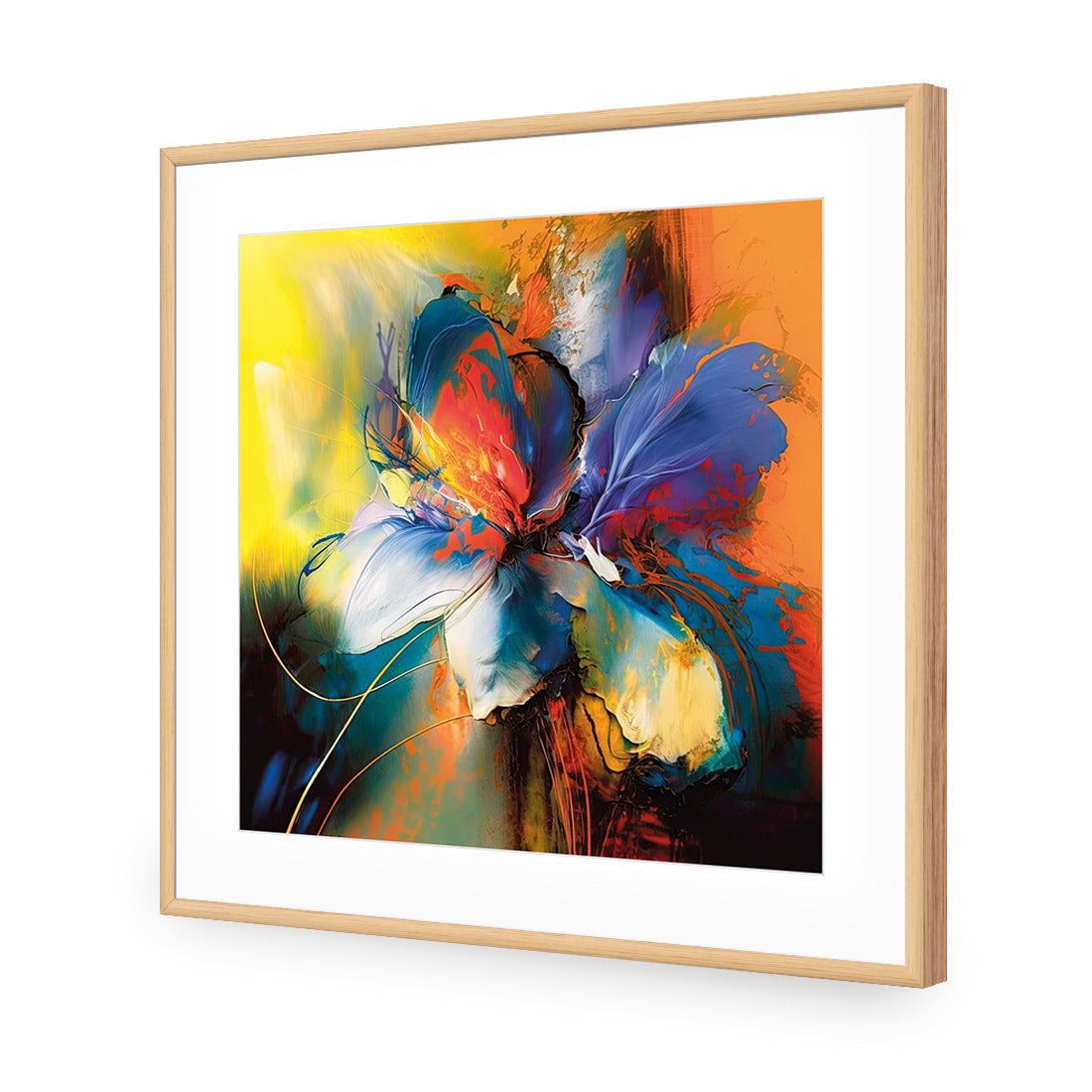 Blue Blossom I - Wall Art Designs - WB_100634_AS_Q CAF_AP - 030 - MAT_37x37_S - 2538 - OAK