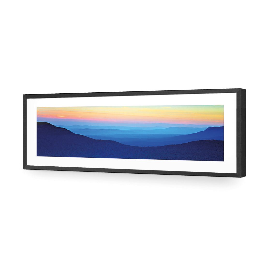 Blue Mountain Sunset (Long) - Wall Art Designs - 1198_AL_H WAD_AP - 030 - MAT_90x30_S - 2538 - BLK