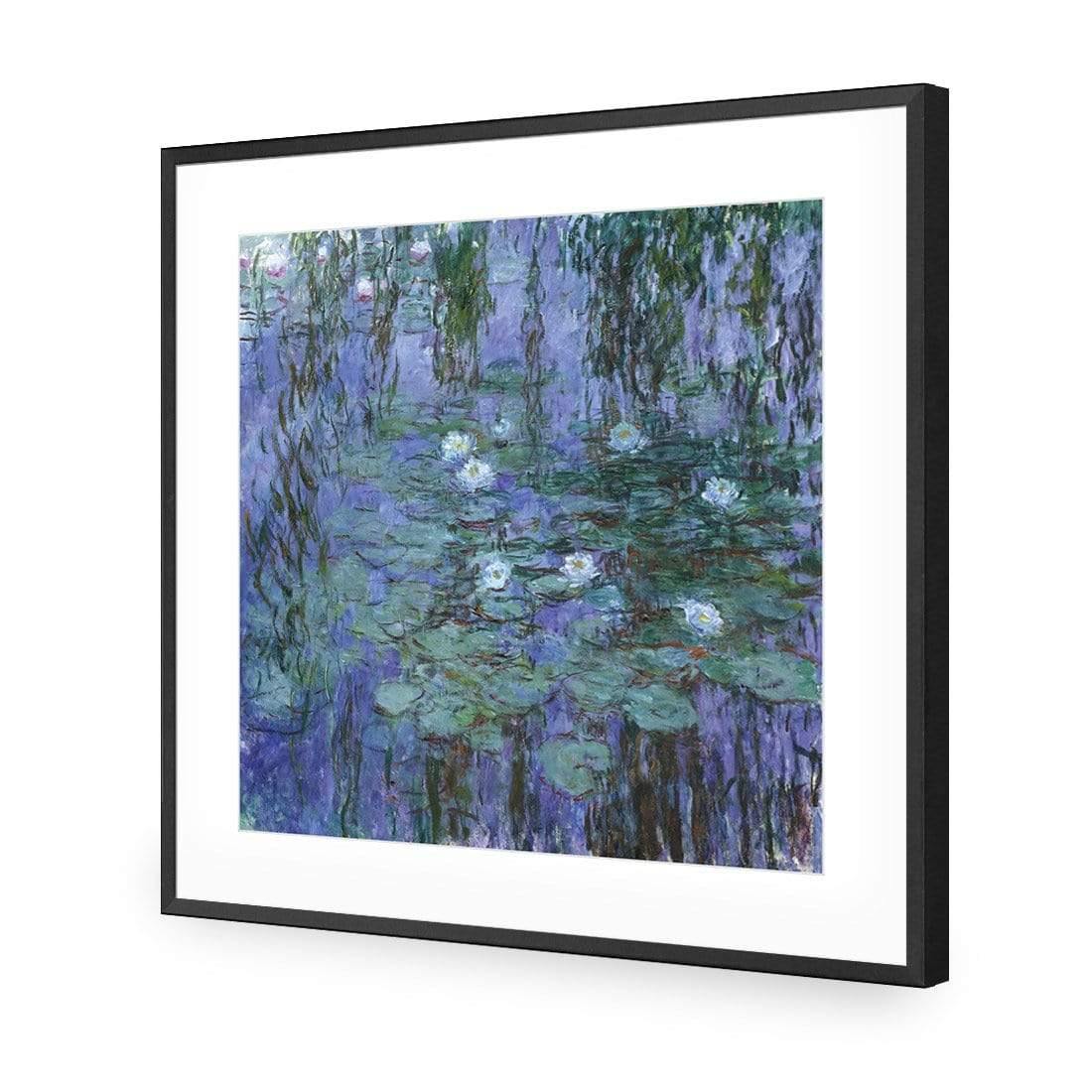 Blue Water Lilies By Monet - Wall Art Designs - 3407_AS_Q WAD_AP - 030 - MAT_37x37_S - 2538 - BLK