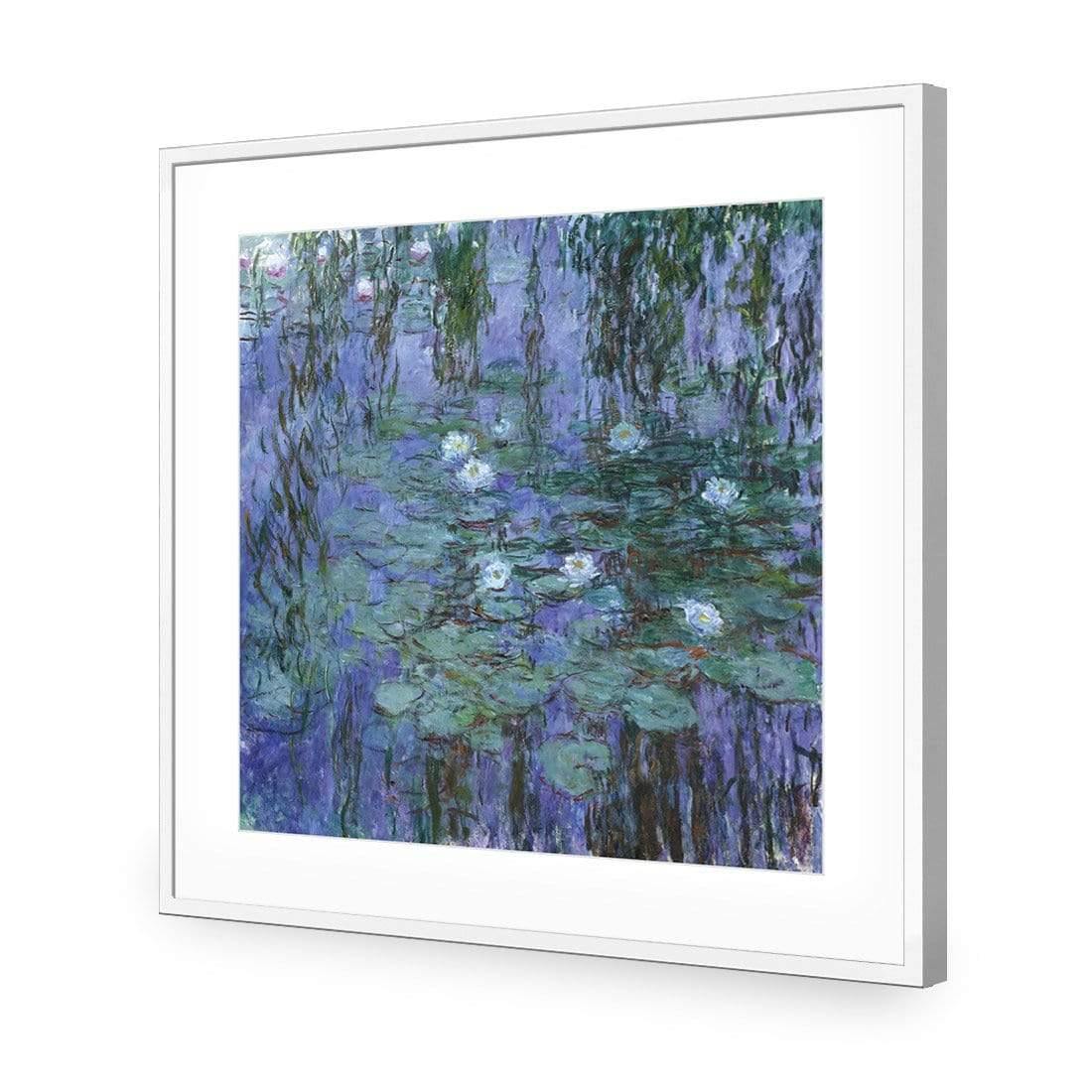 Blue Water Lilies By Monet - Wall Art Designs - 3407_AS_Q WAD_AP - 030 - MAT_37x37_S - 2538 - WHT