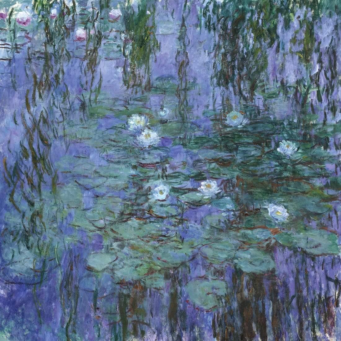 Blue Water Lilies By Monet - Wall Art Designs - 3407_AS_Q WAD_CP - MPY - 260 - M - S - S_37x37_NONE