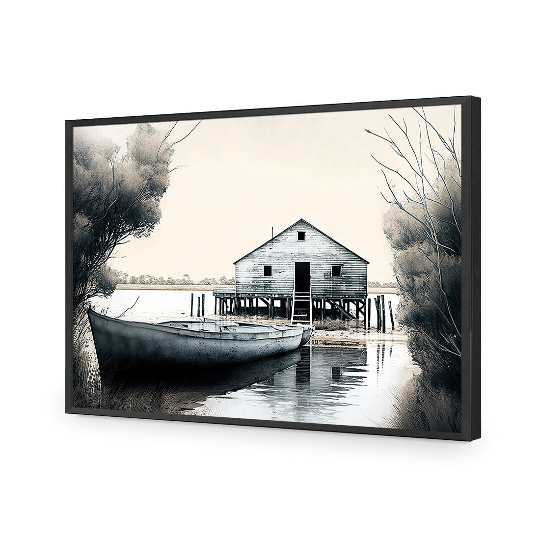 Boat House - Wall Art Designs - WH_1134_AR_H CAF_AP - 030 - EDG_45x30_S - 2538 - BLK