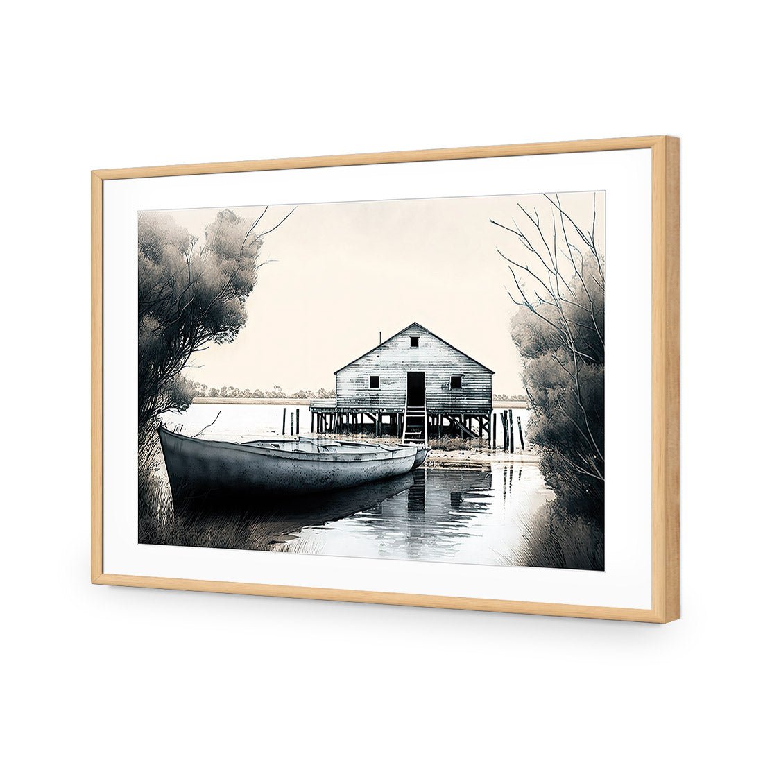 Boat House - Wall Art Designs - WH_1134_AR_H CAF_AP - 030 - MAT_45x30_S - 2538 - OAK