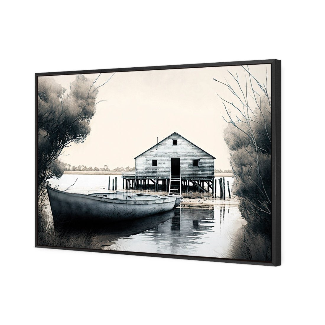 Boat House - Wall Art Designs - WH_1134_AR_H CAF_CP - MPY - 260 - M - S - S_45x30_S - 1550 - BLK