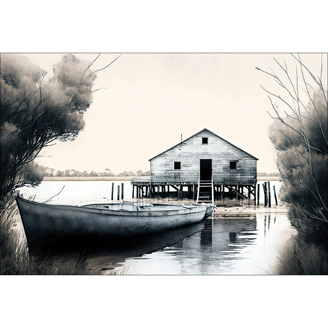 Boat House - Wall Art Designs - WH_1134_AR_H CAF_CP - MPY - 260 - M - S - S_45x30_NONE