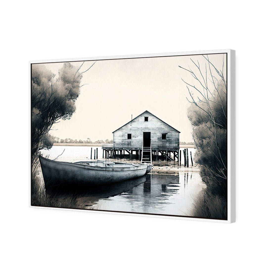 Boat House - Wall Art Designs - WH_1134_AR_H CAF_CP - MPY - 260 - M - S - S_45x30_S - 1550 - WHT