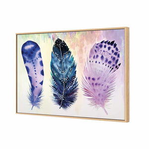 Boho Feathers | Standard Canvas | Floating Frame | Oak