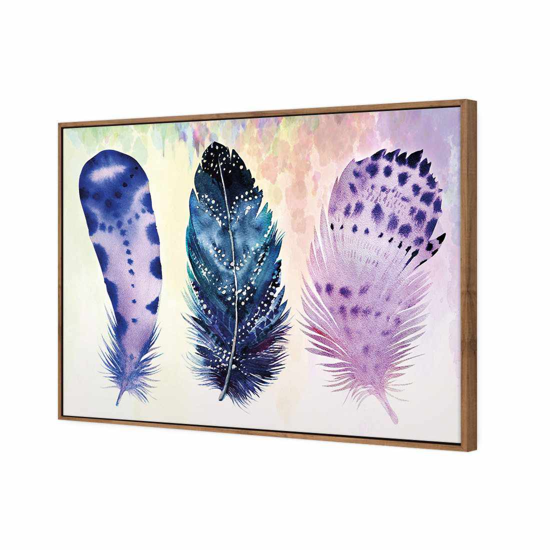 Boho Feathers | Standard Canvas | Floating Frame | Natural