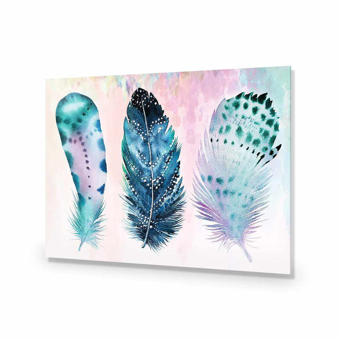 Boho Feathers, Rainbow Acrylic Glass Art - Wall Art Designs - 2380_ER_H WAD_AP - 030 - EDG_45x30_NONE