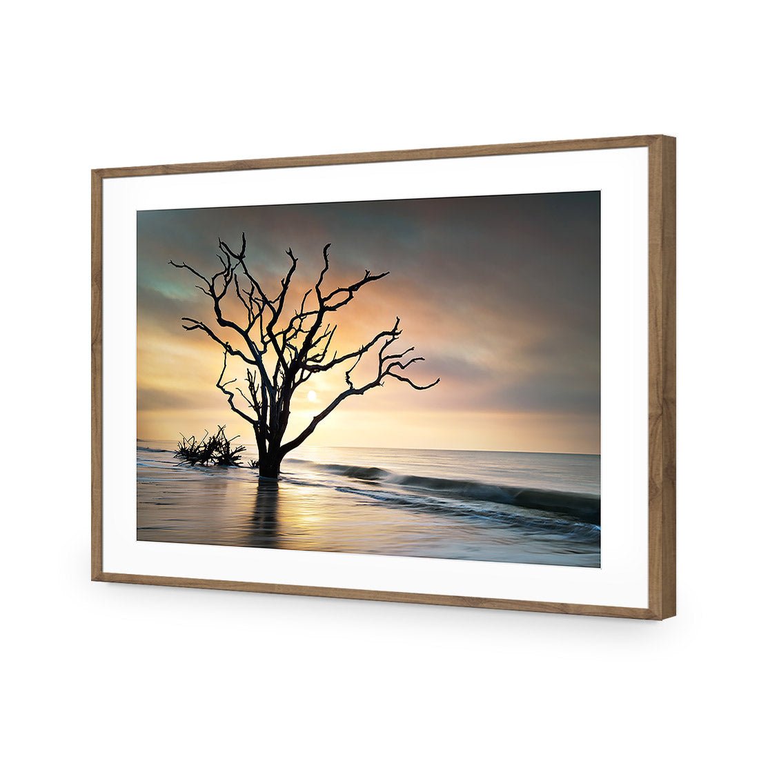 Botany Bay Sunrise | Standard Acrylic | Flat Frame With Border | Natural