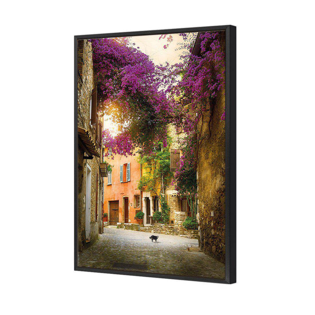 Bougainvillea Alley | Standard Canvas | Floating Frame | Black