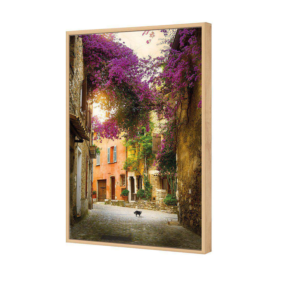Bougainvillea Alley | Standard Canvas | Floating Frame | Oak