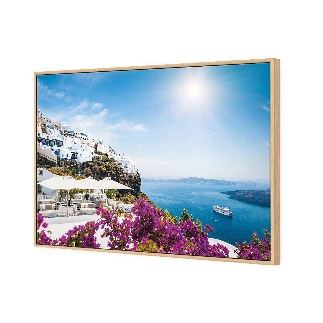 Bougainvillea In Greece | Standard Canvas | Floating Frame | Oak