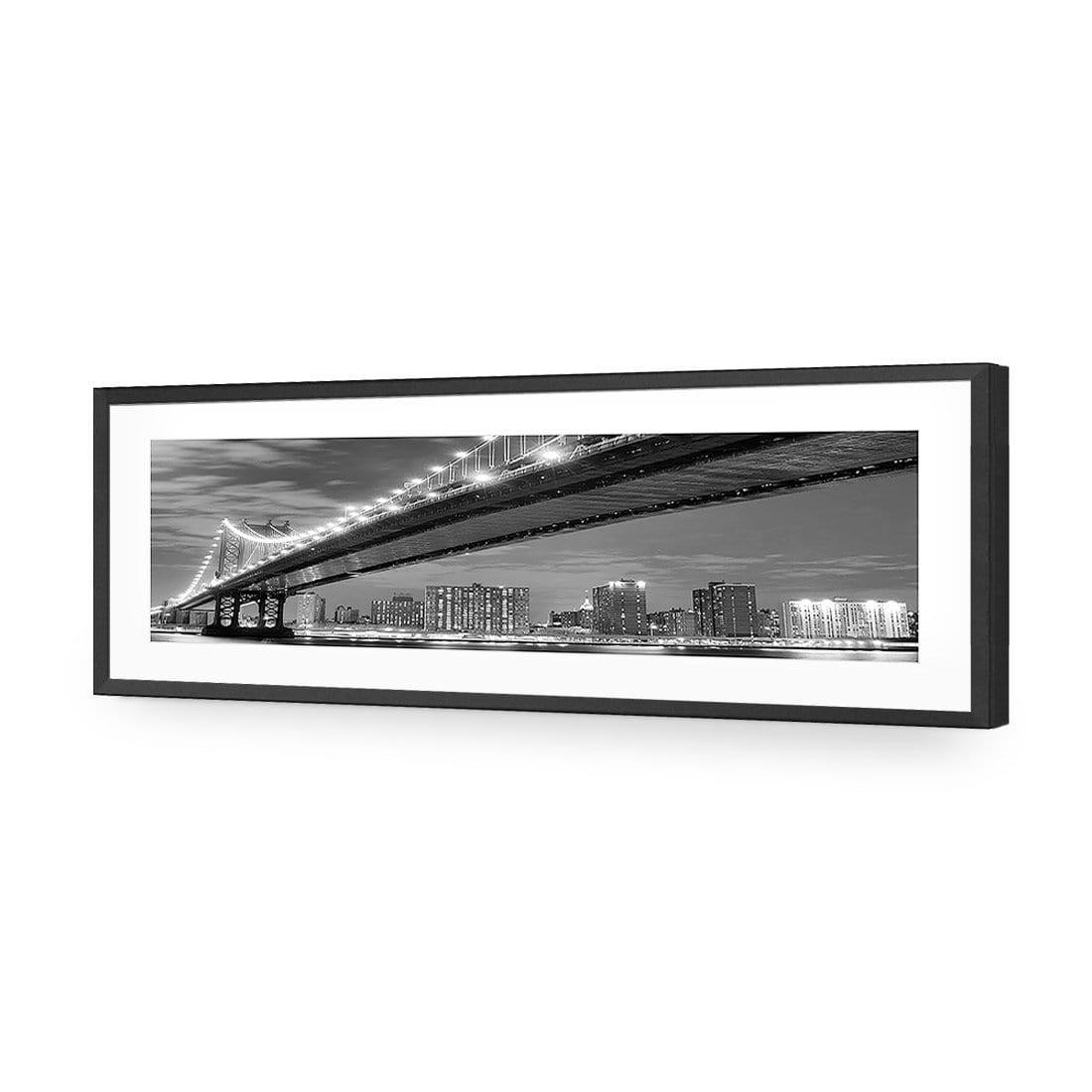 Bridge over New York, Black and White (Long) - Wall Art Designs - 1251_BL_H WAD_AP - 030 - MAT_90x30_S - 2538 - BLK