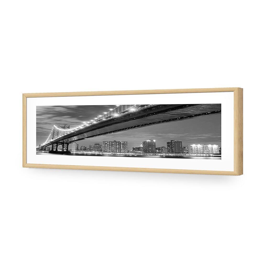 Bridge over New York, Black and White (Long) - Wall Art Designs - 1251_BL_H WAD_AP - 030 - MAT_90x30_S - 2538 - OAK