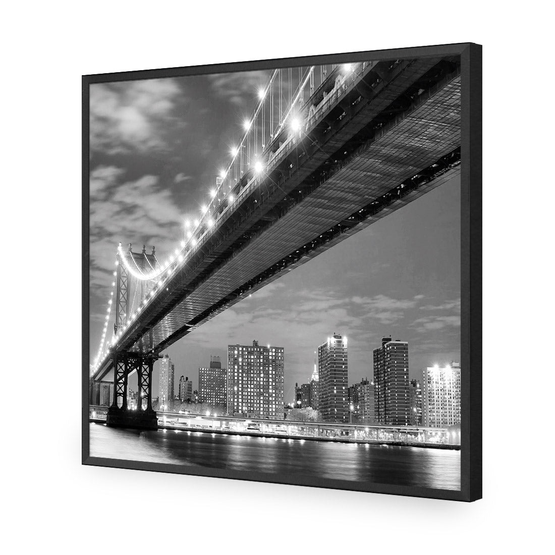 Bridge over New York, Black and White (Square) - Wall Art Designs - 1251_BS_Q WAD_AP - 030 - EDG_37x37_S - 2538 - BLK