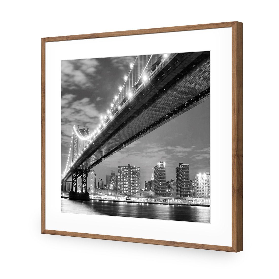 Bridge over New York, Black and White (Square) - Wall Art Designs - 1251_BS_Q WAD_AP - 030 - MAT_37x37_S - 2538 - NAT