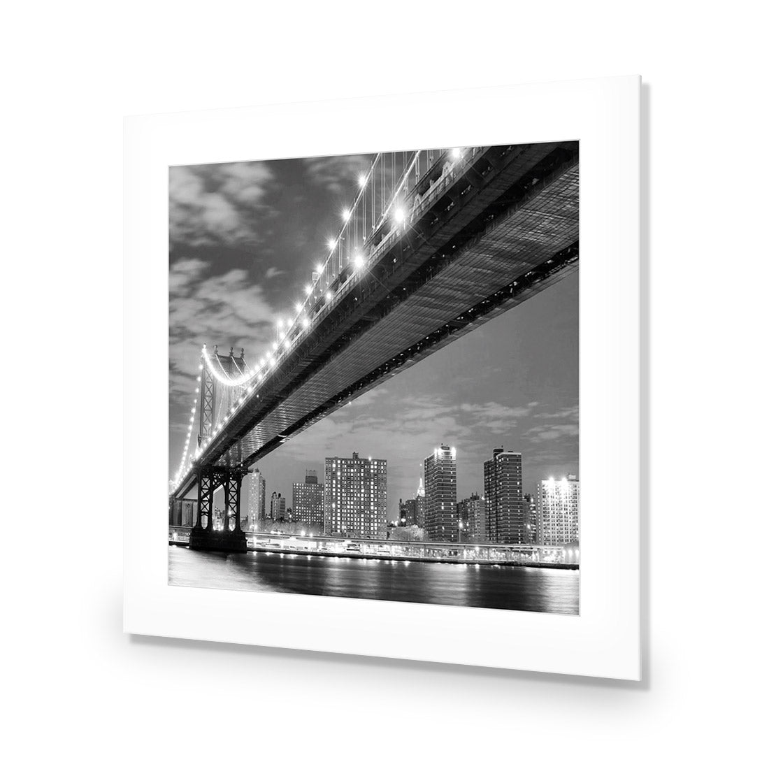 Bridge over New York, Black and White (Square) - Wall Art Designs - 1251_BS_Q WAD_AP - 030 - MAT_37x37_NONE