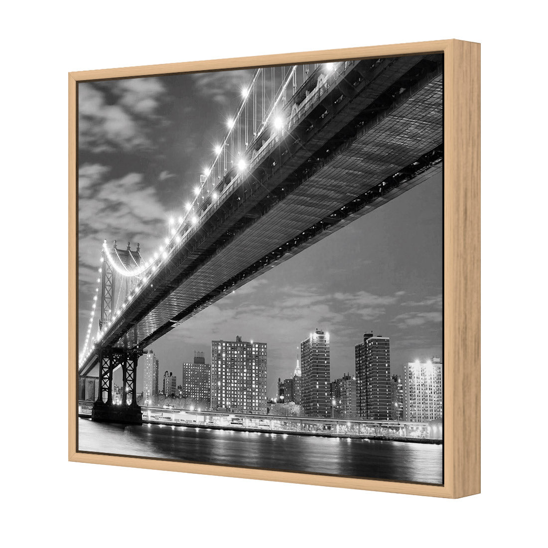 Bridge over New York, Black and White (Square) - Wall Art Designs - 1251_BS_Q WAD_CP - MPY - 260 - M - S - S_37x37_S - 1550 - OAK