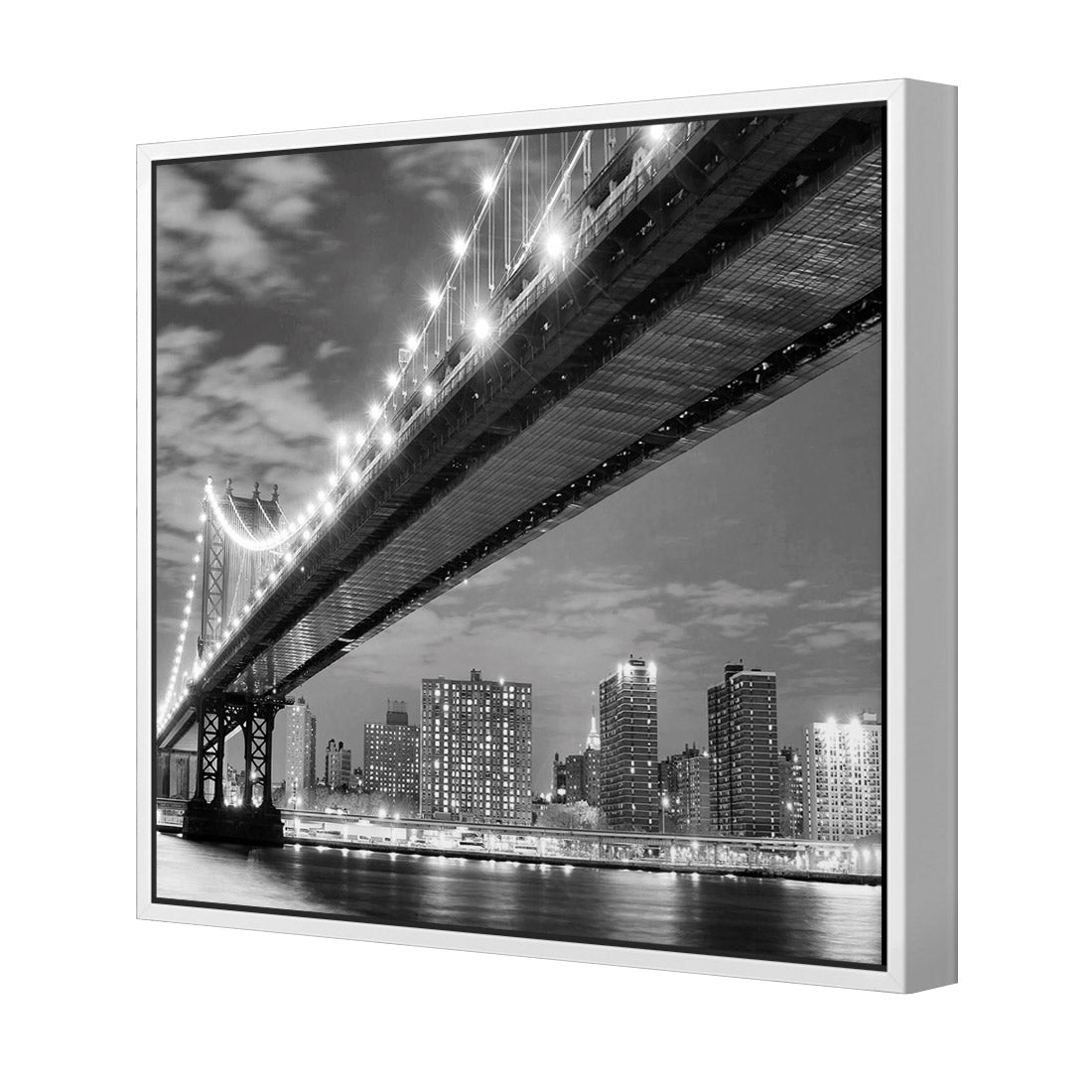 Bridge over New York, Black and White (Square) - Wall Art Designs - 1251_BS_Q WAD_CP - MPY - 260 - M - S - S_37x37_S - 1550 - WHT