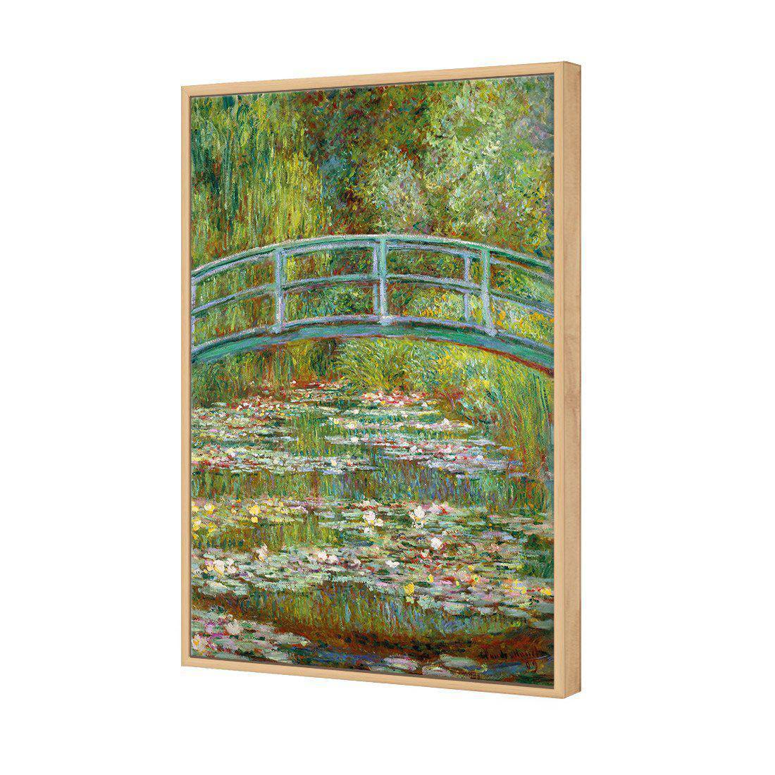 Bridge Over Rose Pond by Monet | Standard Canvas | Floating Frame | Oak