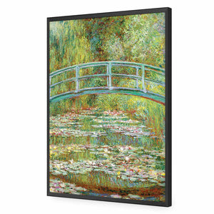 Bridge Over Rose Pond by Monet | Standard Acrylic | Flat Frame No Border | Black