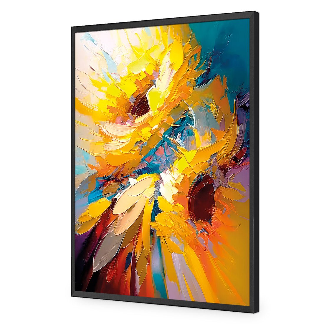 Bright Sunflower Splash - Wall Art Designs - WB_100789_AR_V CAF_AP - 030 - EDG_45x30_S - 2538 - BLK