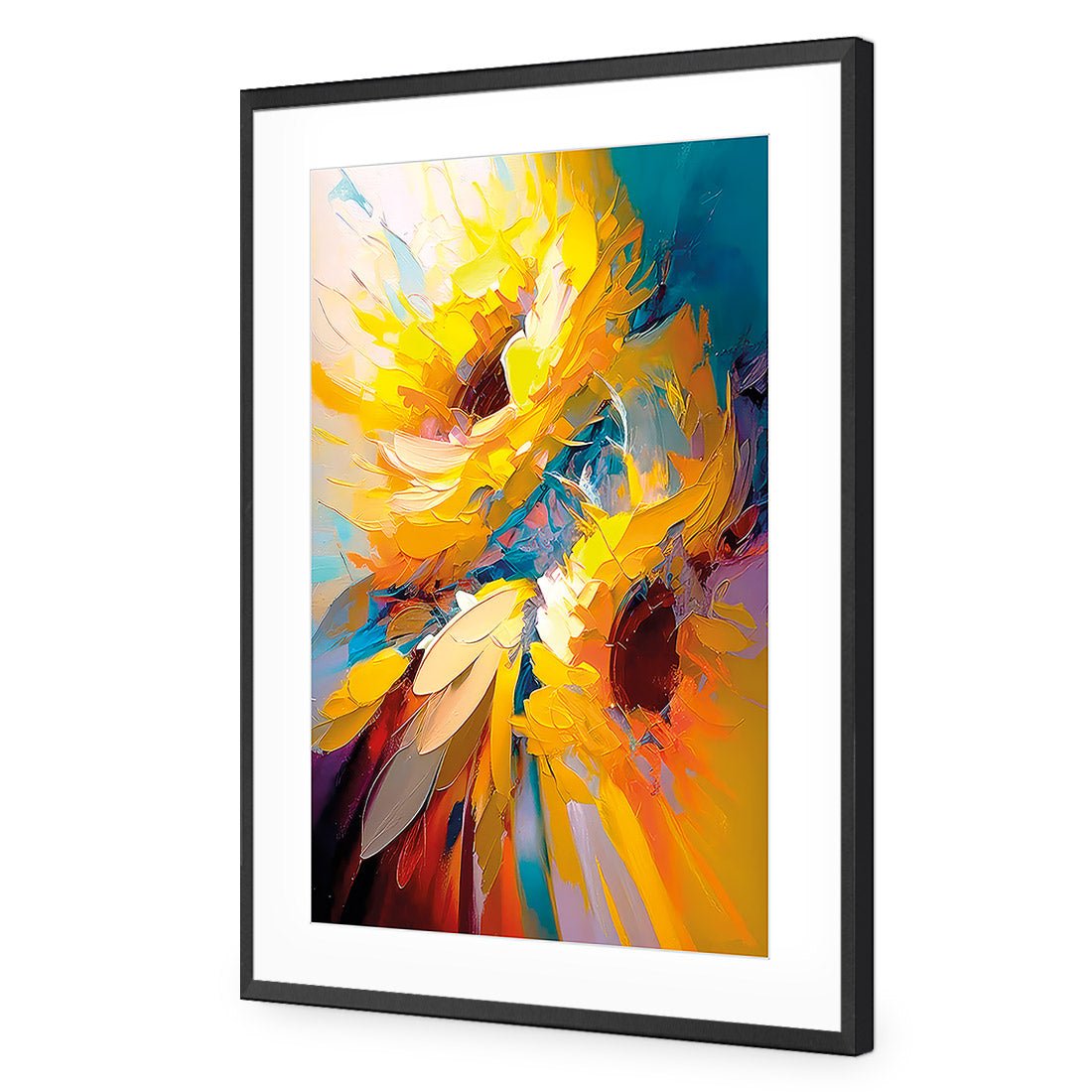 Bright Sunflower Splash - Wall Art Designs - WB_100789_AR_V CAF_AP - 030 - MAT_45x30_S - 2538 - BLK