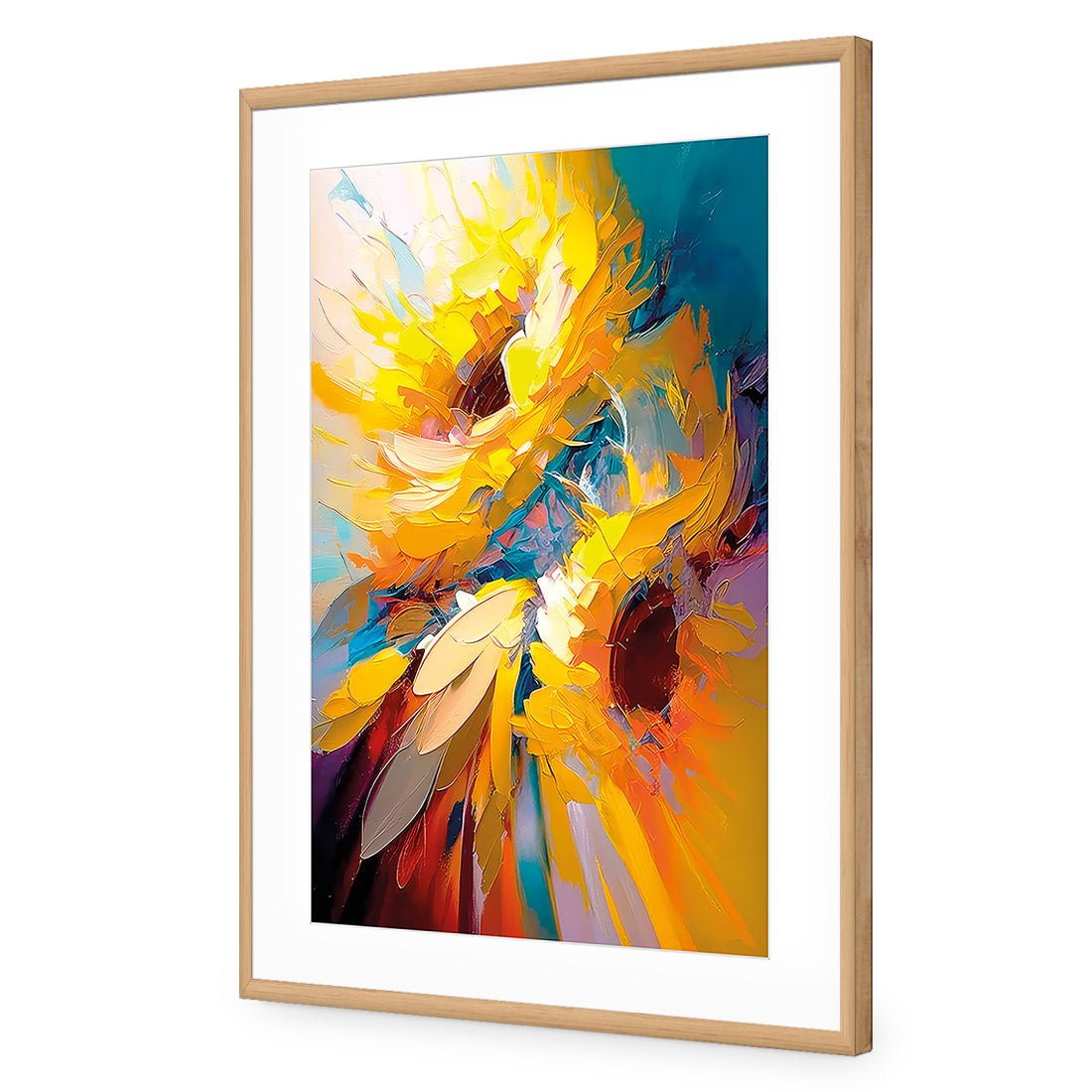 Bright Sunflower Splash - Wall Art Designs - WB_100789_AR_V CAF_AP - 030 - MAT_45x30_S - 2538 - OAK