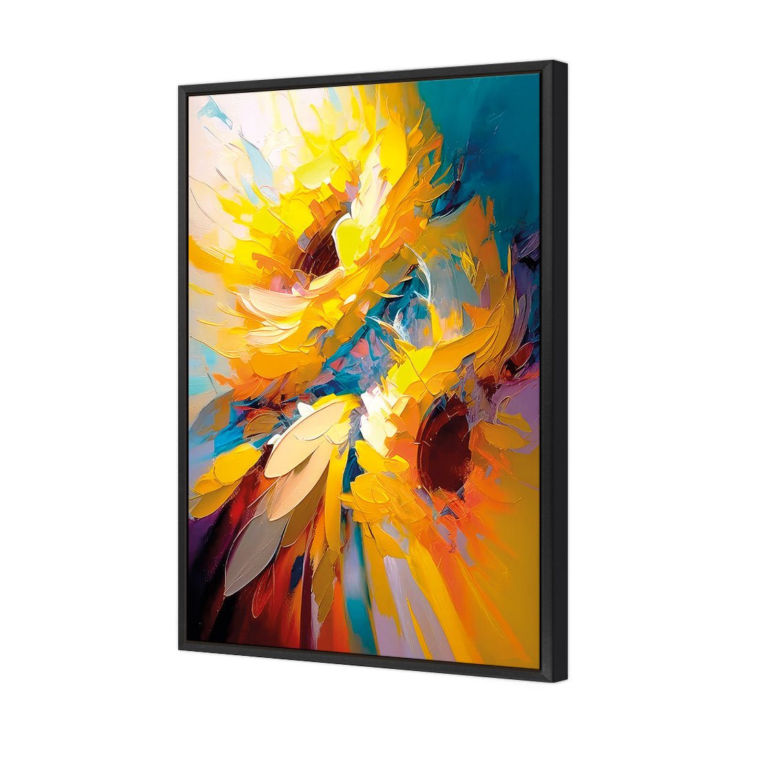 Bright Sunflower Splash - Wall Art Designs - WB_100789_AR_V CAF_CP - MPY - 260 - M - S - S_45x30_S - 1550 - BLK